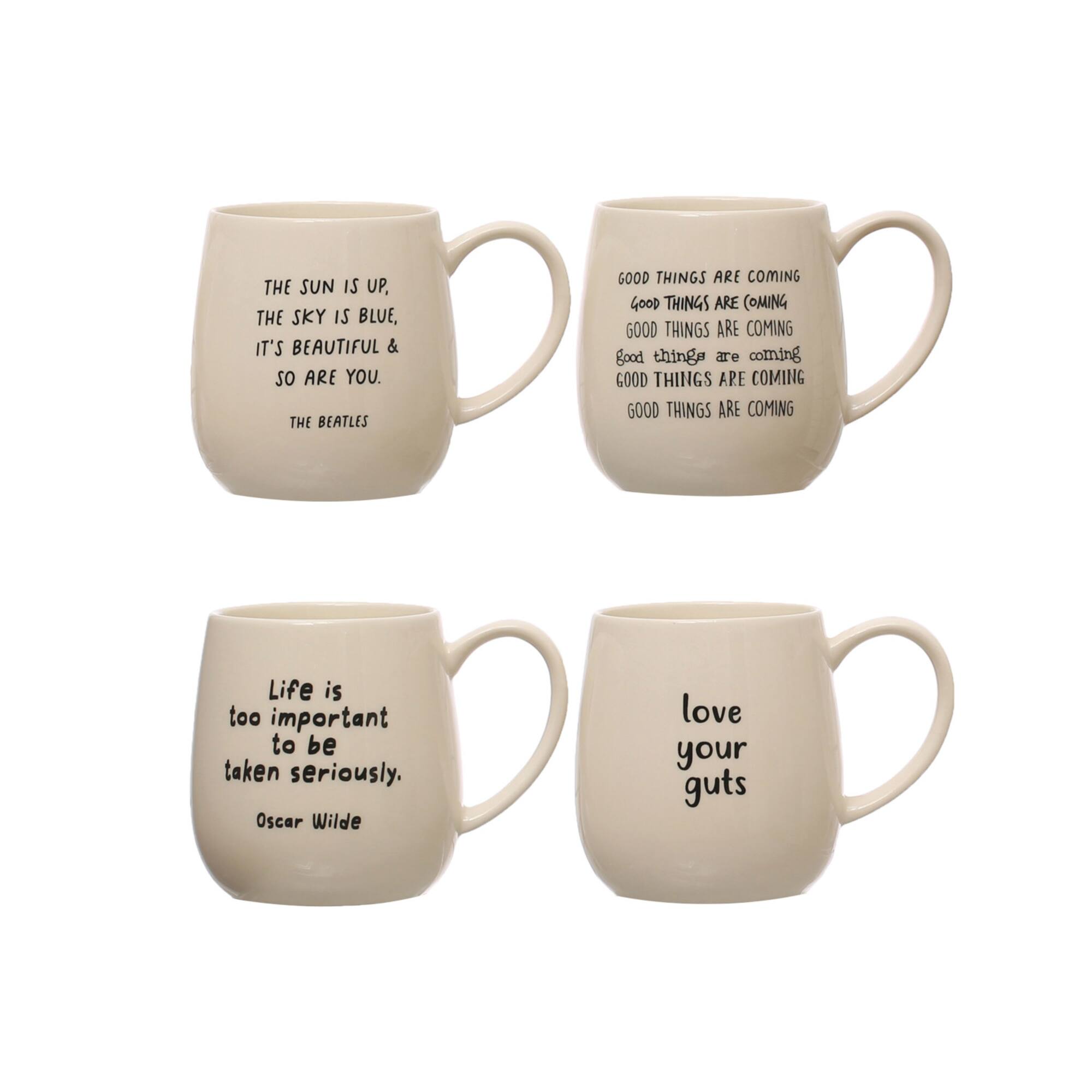 Hello Honey® 4" Quote Love Stoneware Mug Set